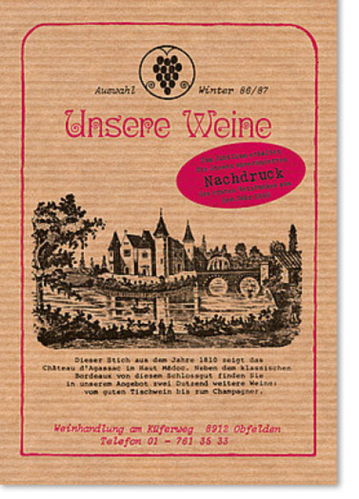 Unsere Weine Nachdruck