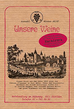 Nachdruck erstes Weinbuch / Jubiläumsversand