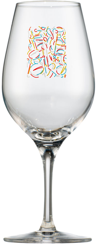 SAX - Konservi Glas " Jazz " gestaltet von Niklaus Troxler
